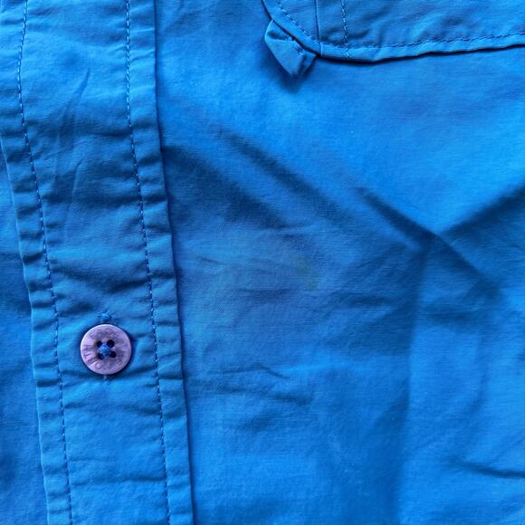 North Face Blue Button Up Nylon Shirt Utility Gorpcore Button Up Lightweight L - Picture 6 of 12
